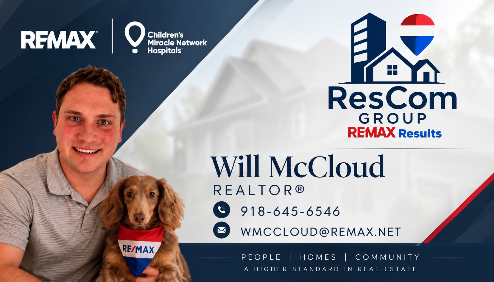 Will McCloud, Realtor at RE/MAX Results ResCom Group, with Sawyer the service dog